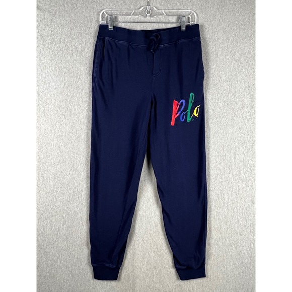 Polo Ralph Lauren Other - Polo Ralph Lauren Youth Navy Blue Paint Logo Fleece Jogger Pants XL 18-20
